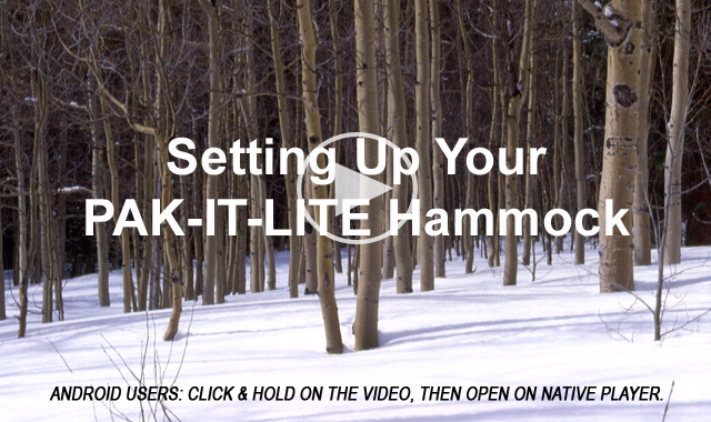 Setting up your PAK-IT-LITE hammock usig the NEW suport system